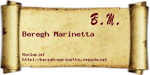 Beregh Marinetta névjegykártya